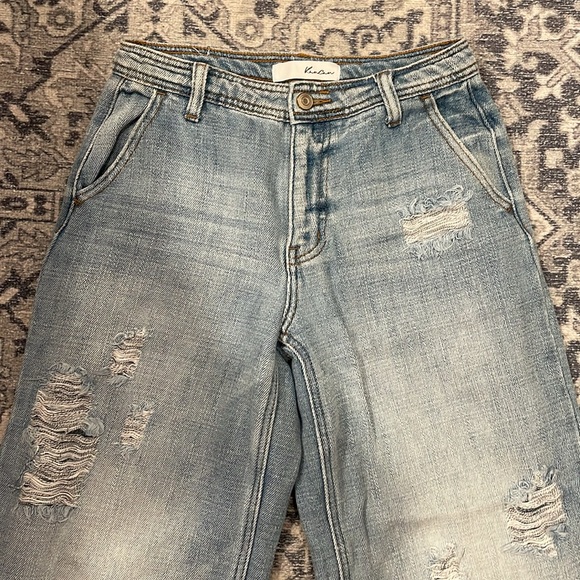 KanCan Wide Leg Cropped Boho Jeans - Picture 2 of 8